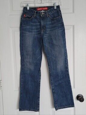 VTG 90s Guess Jeans Mid Rise Straight Leg Blue Sz 27 Fits Sz 25